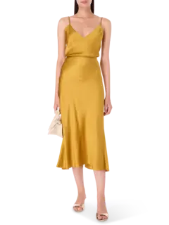 تنورة ساتان متوسطة الطول إنفرز