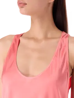 بلوزة بدون أكمام من حرير الساتان الثقيل القابل للتمدد