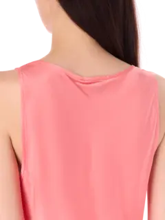 بلوزة بدون أكمام من حرير الساتان الثقيل القابل للتمدد