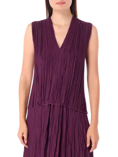 بلوزة بدون أكمام من الكريب بكسرات بليسيه