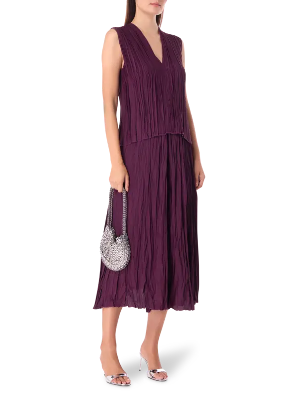 بلوزة بدون أكمام من الكريب بكسرات بليسيه