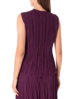 بلوزة بدون أكمام من الكريب بكسرات بليسيه