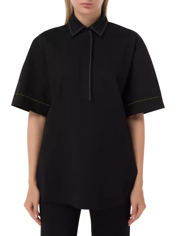 قميص كبير الحجم بياقة مدببة من جيرسيه بونتي