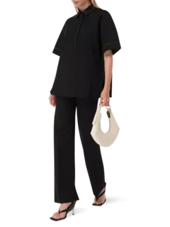 قميص كبير الحجم بياقة مدببة من جيرسيه بونتي