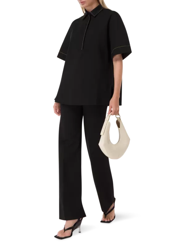 قميص كبير الحجم بياقة مدببة من جيرسيه بونتي