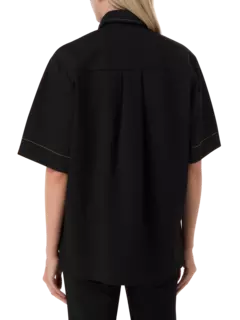 قميص كبير الحجم بياقة مدببة من جيرسيه بونتي