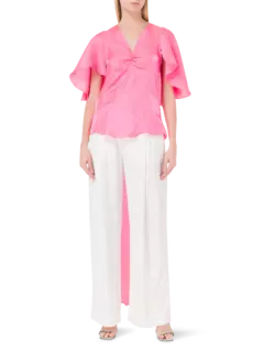 بلوزة بأكمام كاب بلون قزحي