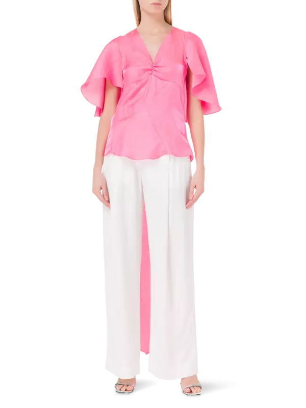 بلوزة بأكمام كاب بلون قزحي