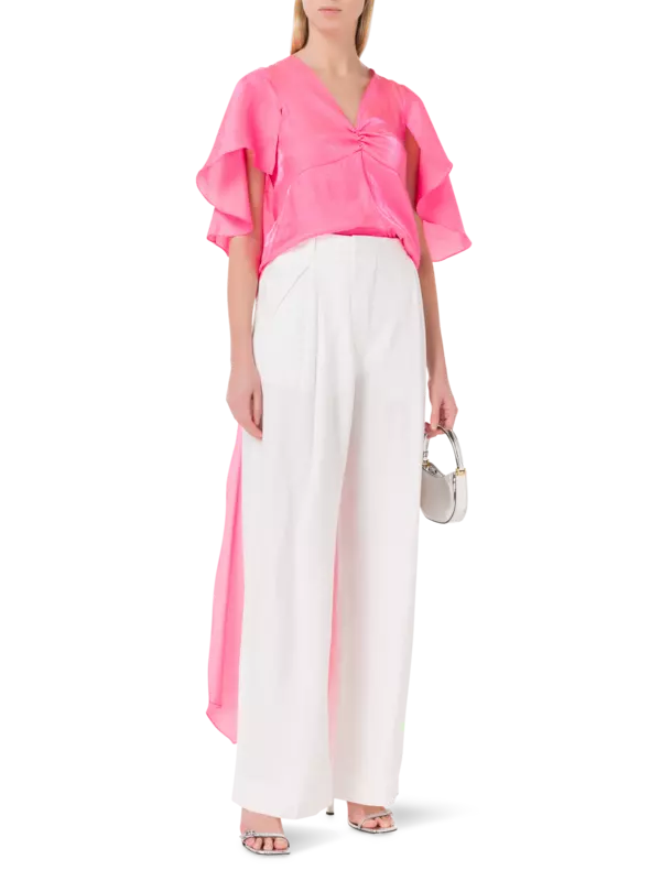 بلوزة بأكمام كاب بلون قزحي