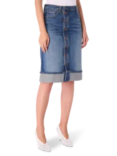 تنورة جينز بصف من الأزرار