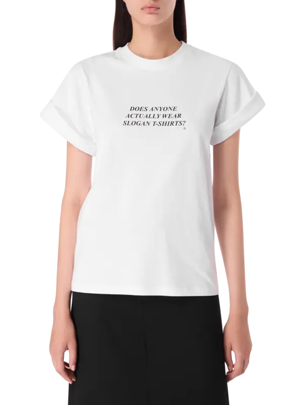 تيشرت سلوجان بعبارة "Does Anyone Actually Wear Slogan T-Shirts؟"