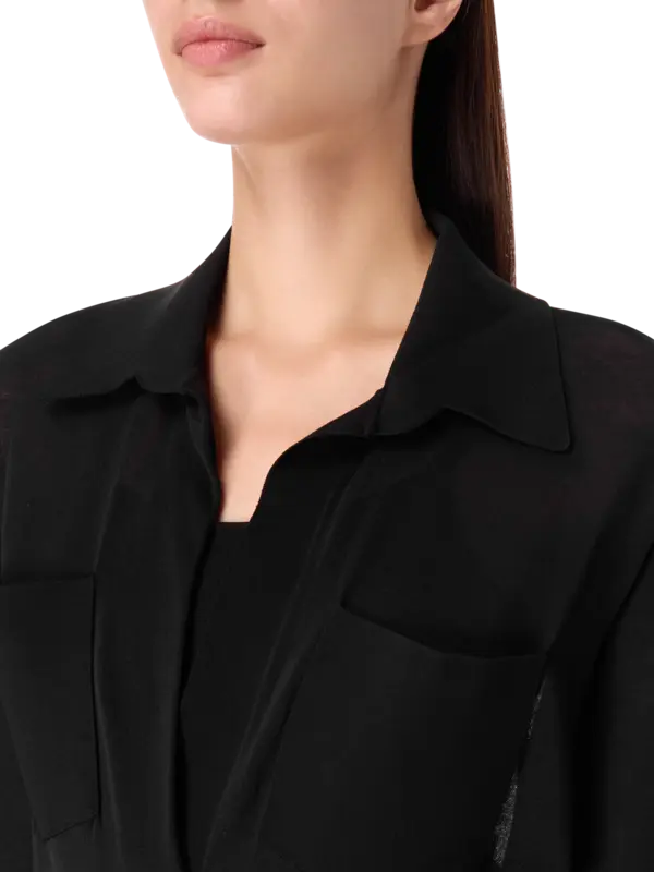 فستان طويل محبوك بتصميم ألواح