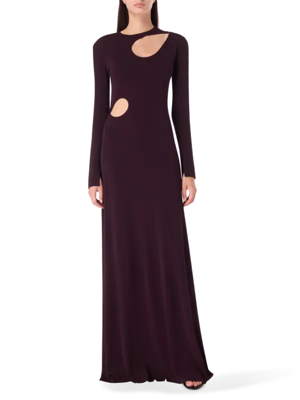 فستان طويل من قماش الجيرسي بتصميم مفتوح