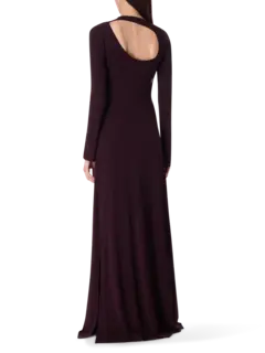 فستان طويل من قماش الجيرسي بتصميم مفتوح