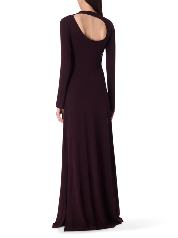 فستان طويل من قماش الجيرسي بتصميم مفتوح