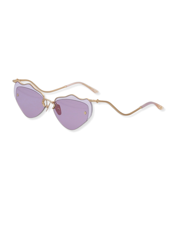 Lavender Curved Cat Eye Sunglasses