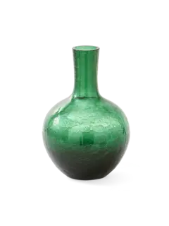 Cracked Glass Ball Body Vase