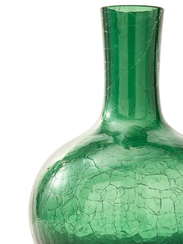 Cracked Glass Ball Body Vase