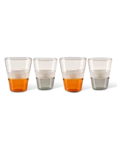 طقم أكواب بياقة شيك من 4 قطع