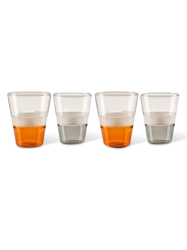 طقم أكواب بياقة شيك من 4 قطع