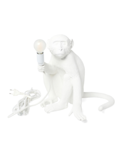 White Resin Monkey Lamp Stand