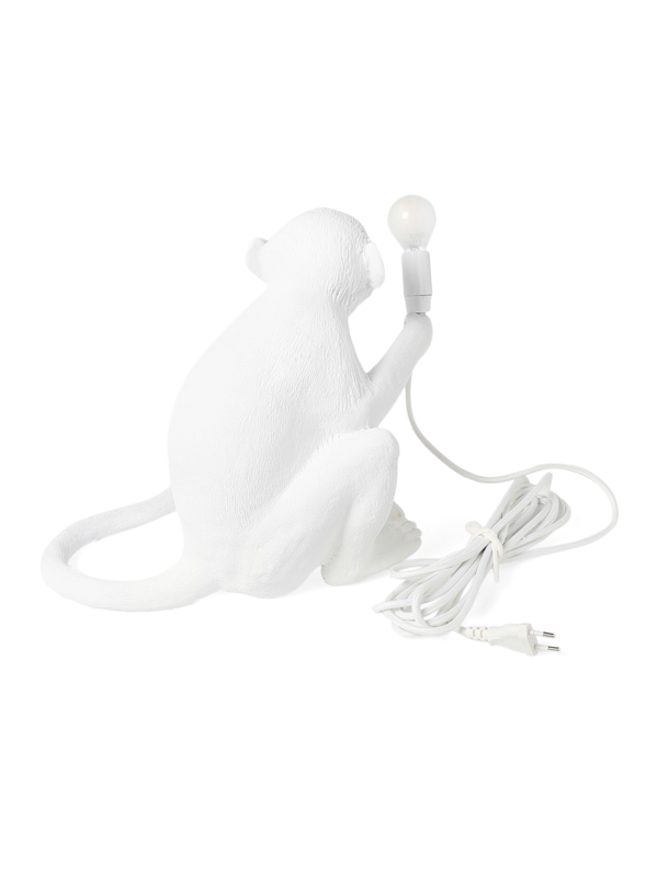 White Resin Monkey Lamp Stand