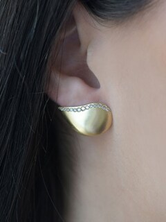 Gold and Diamond Fuse Earring - Left