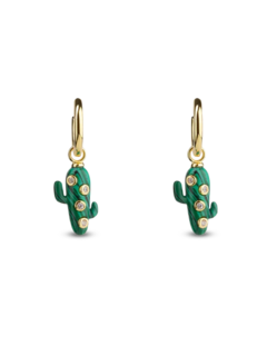 أقراط صغيرة على شكل صبار من الملكيت