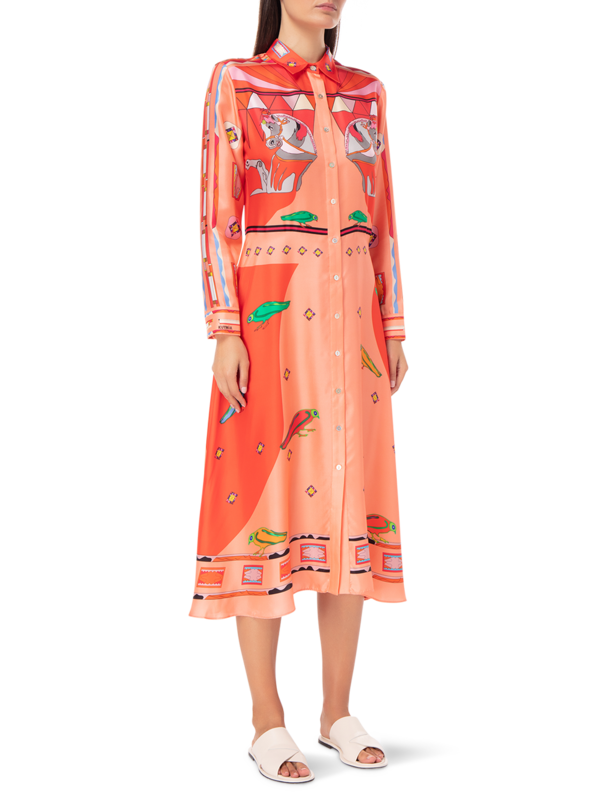 Silk Long Zeugma Dress