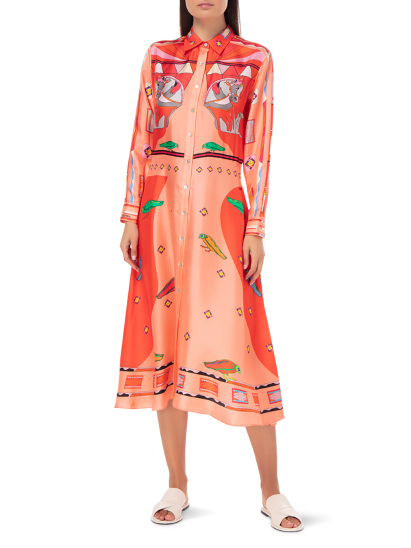 Silk Long Zeugma Dress