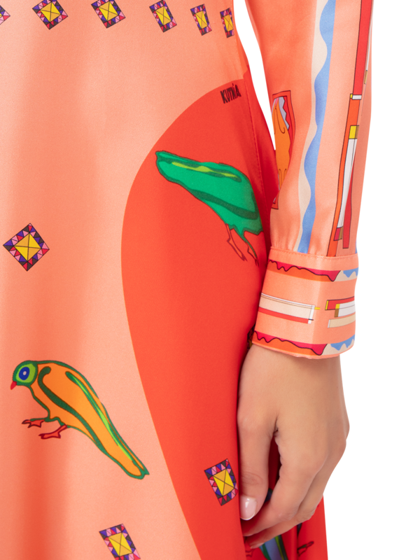 Silk Long Zeugma Dress