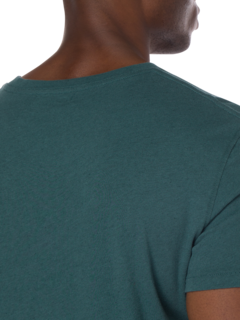 تيشيرت بقصة عادية وفتحة رقبة مستديرة من مزيج الكتان