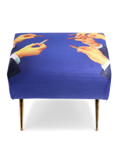 Suede Low Stool with Gentlemen Lipstick Pattern