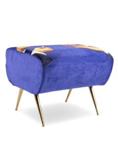 Suede Low Stool with Gentlemen Lipstick Pattern