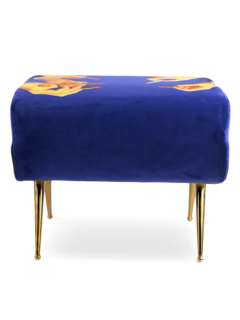 Suede Low Stool with Gentlemen Lipstick Pattern