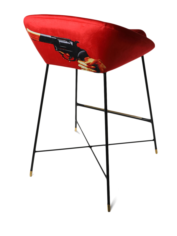 Toiletpaper Upholstered Metal Barstool- Revolver