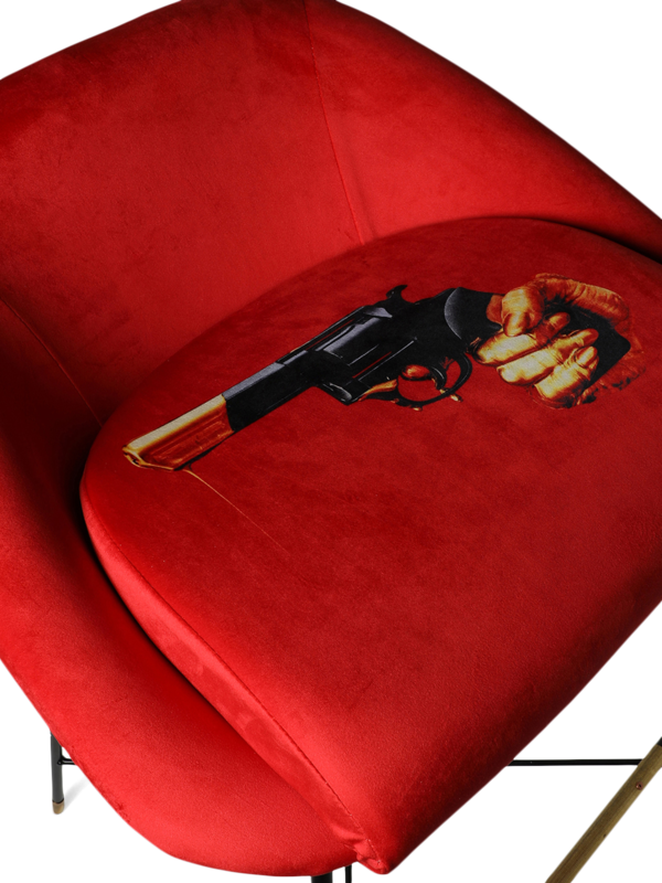 Toiletpaper Upholstered Metal Barstool- Revolver