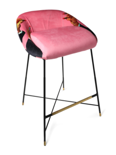 Pink Padded Metal Stool
