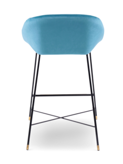Suede Bar Stool with Lips and Straw Print