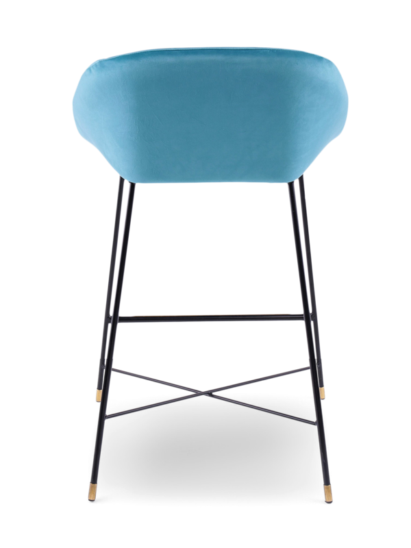 Suede Bar Stool with Lips and Straw Print