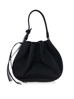 Black Cinch Bag with a Hangman Knot Handle
