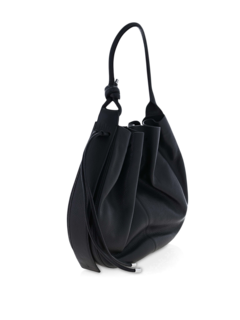 Black Cinch Bag with a Hangman Knot Handle