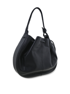 Black Cinch Bag with a Hangman Knot Handle