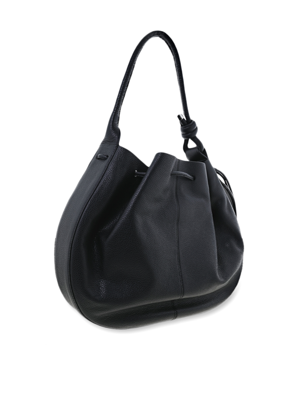 Black Cinch Bag with a Hangman Knot Handle