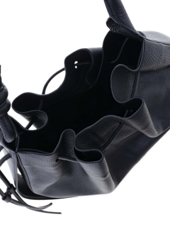 Black Cinch Bag with a Hangman Knot Handle