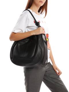 Black Cinch Bag with a Hangman Knot Handle