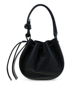 Leather Handbag with Drawstrings