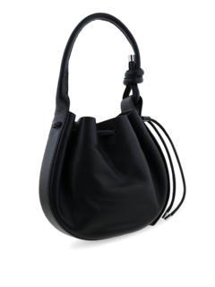 Leather Handbag with Drawstrings