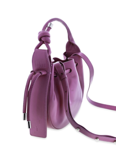 Purple Cinch Bag with a Hangman Knot Handle