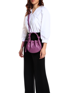 Purple Cinch Bag with a Hangman Knot Handle